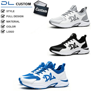 Baskets de course respirantes en maille à lacets personnalisées pour hommes, <span class=keywords><strong>chaussures</strong></span> de sport décontractées basses OEM ODM avec logo personnalisé - Product Image 1