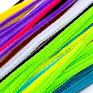 Потребительскую упаковку 3mm-chenille-stems золото пены для чистки трубок рулон синель очиститель Стебли трубы