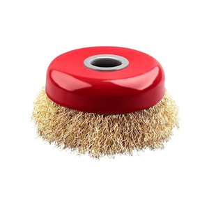 แผ่นแปรงลวดเหล็กสีแดงแบบหยาบสำหรับเครื่องเจียรขัดเงาและกำจัดสนิม - Product Image 1