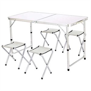 YILU Lightweight Portable <strong>Dining</strong> Picnic <strong>Table</strong> Set 4 Foot <strong>Folding</strong> <strong>Table</strong> <strong>with</strong> 4 <strong>Chair</strong> Set Outdoor Garden <strong>Dining</strong> <strong>Tables</strong> <strong>Chairs</strong> Set - Product Image 3