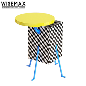 WISEMAX FURNITURE Modern Living Room Furniture <strong>Yellow</strong> Cheap Wood Tea <strong>Table</strong> Plywood <strong>Table</strong> Top Metal Base <strong>Coffee</strong> <strong>Table</strong> - Product Image 6