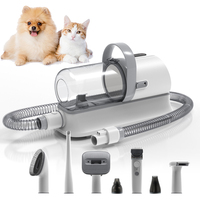 Kit de toilettage pour animaux de compagnie professionnel 7 en 1 avec aspirateur puissant, kit de nettoyage pour chiens et chats