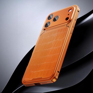 Fundas Magnéticas para Teléfono Móvil con Parte Trasera de Cuero PU, para iPhone 17 16 Pro Max, Marco de Aleación de Aluminio, Resistentes a Impactos, Gran Venta - Product Image 1