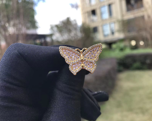 Trendy <span class=keywords><strong>ring</strong></span> van roestvrij staal met cartoon-design, vlinder, roze CZ diamant, hartvormig frame, mode dames sieraden cadeau - Product Image 6