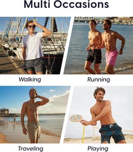 <strong>Men's</strong> 9 Inch <strong>Swim</strong> Trunks Breathable Mesh Lining Mid Bathing Suit Stretch Board <strong>Shorts</strong> Casual Shark 3D Drawstring <strong>Zip</strong> <strong>Pockets</strong> for - Product Image 2
