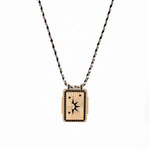 Titane Acier Haute Couleur Rétention Gardien Tarot Carte Huile Goutte À Goutte Collier pour les Femmes - Product Image 1