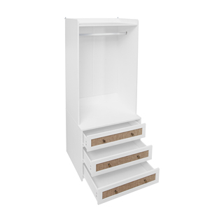 Modern Solid Wood High <b>Wardrobe</b> Armoire with 3 Drawers for Living Room Bedroom Hotel & Hospital Organizer - Product Image 6