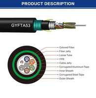 Cable precio de fábrica cable de fibra óptica al aire libre 1km GYFTA53 Cable de fibra óptica G652D 24 Core GYFTA53