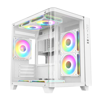 AntarcChill Factory Price Tempered Glass White Computer Cases Cpu Cabinet Pc Chassis Micro Atx Gaming Pc Case for Desktop