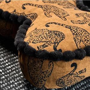 Hot Sale Jacquard Leopard Pattern Butterfly <strong>Cushion</strong> with Plush Trim Unique <strong>Statement</strong> Pillow for Modern Interior Design - Product Image 6