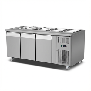 Tavolo Refrigerato per Preparazione Insalate in Acciaio Inox 304, Banco Frigo per Esposizione Insalate - Product Image 2