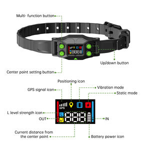 Collier de dressage électronique pour chien en plastique étanche avec <span class=keywords><strong>GPS</strong></span> par satellite, son, vibrations, clôture électronique fixe, GSM GPRS, sans émetteurs - Product Image 5