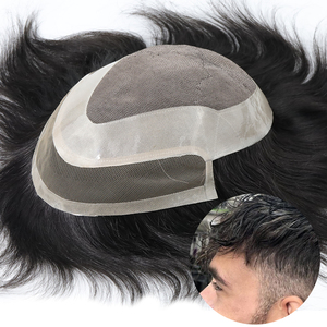 Tupé de encaje frontal para <span class=keywords><strong>hombre</strong></span>, modelo de peluquín con centro de mono fino, pelo indio, modelo de la marca de la serie de la marca de la semana, de la semana, de estilo indio - Product Image 2