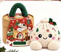 Nouveau jouet anti-stress en peluche souple de Noël en PVC de 15 cm, en forme de boulette avec panier vapeur, mignon cadeau pour soulager le stress