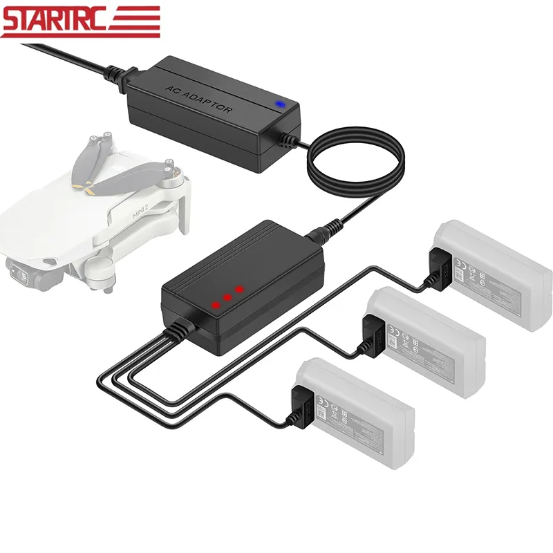 STARTRC Intelligent 3 in 1 Smart Battery Charger for DJI Mavic Mini 2 Drone Battery Charging Hub with AC Adapter Accessories