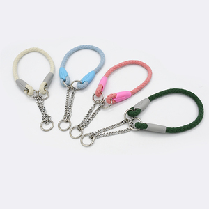 Kunden spezifische Luxus hand gefertigte geflochtene Seil Hunde leine und Halsband Set Großhandel personal isierte Phantasie kleine große Haustier führt Zubehör - Product Image 2
