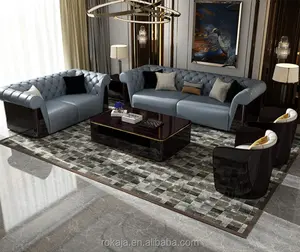 意大利经典豪华沙发套装设计现代皮革切斯特菲尔德沙发套装1 2 3 4座家用客厅家具套装