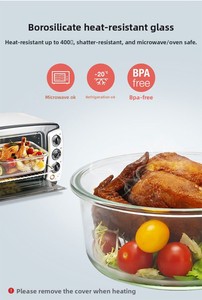 Boîte de conservation alimentaire en <span class=keywords><strong>verre</strong></span> borosilicate de haute qualité avec couvercle en bois de bambou JX, compatible micro-ondes et réfrigérateur, hermétique, boîte à <span class=keywords><strong>lunch</strong></span> - Product Image 6
