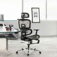 Chaise de conférence exécutive traditionnelle, chaise de bureau ergonomique en maille avec fonctions réglables