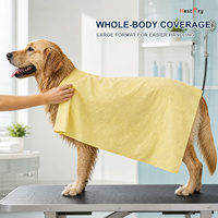 Serviette de séchage pour animaux de compagnie en PVA pliable extra large, 87 x 68 cm, réutilisable et absorbante, pour chiens et chats