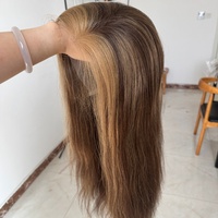 Perruque blonde invisible HD Lace de 18 pouces, densité 150 %, en cheveux humains brésiliens européens, avec dentelle frontale