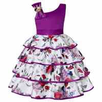Baju bayi perempuan terbaru, gaun pesta butik Putri, desain rok bunga berlapis, gaun pesta dansa bordir