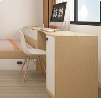 Lit mezzanine gain de place en bois avec rangement encastré, 3 tiroirs et armoire pour chambre familiale ou d'enfants