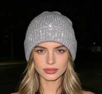 Bonnet d'hiver de luxe en tricot à revers, réfléchissant, à carreaux, personnalisable avec logo, en gros, doux, 100 % laine mérinos, unisexe, ajustable, épais