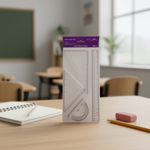 Set di righelli MNJ da 15 cm, strumenti geometrici trasparenti per uso scolastico e in ufficio - Product Image 3