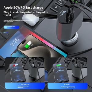 Cargador de teléfono para coche de carga súper rápida 4 en 1 para iPhone 15/14/13/12 <span class=keywords><strong>Pro</strong></span> Max XR <span class=keywords><strong>iPad</strong></span> Samsung Pixel - Product Image 3