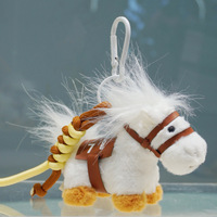 Porte-clés en peluche en forme de cheval du zodiaque chinois 3D, doux, mignon et écologique, jouet en peluche, breloque pour sac, cadeau souvenir, vente en gros