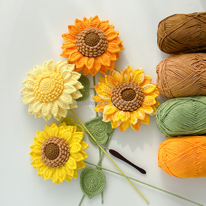 Bouquet de fleurs au crochet <span class=keywords><strong>tournesol</strong></span> fait main en gros pour la Fête des Mères et la Saint-Valentin – USA - Product Image 1
