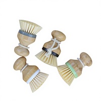 Brosse de nettoyage manuelle créative en bambou pour la cuisine domestique, avec tête de tampon en bois, pour récurer les casseroles et laver la vaisselle