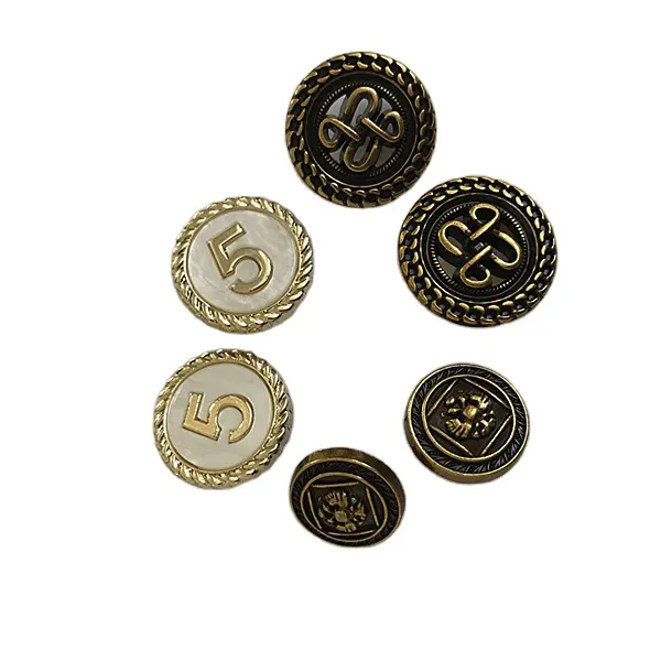 Popular Metal Antique Number 5 Button Custom Logo Special-Shaped Rivet Jean Denim Button For Garment