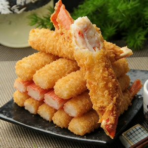 Bâtonnets de <span class=keywords><strong>crabe</strong></span> panés prêts à frire en gros, en-cas de fruits de mer coréens, surimi de <span class=keywords><strong>crabe</strong></span> surgelé pour fondue et sushi - Product Image 1