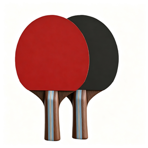 <b>Table</b> <b>Tennis</b> Rackets Set Red Black Long Pimples Rubber Solid Wood Handle Horizontal Grip Durable Eco-Friendly Universal Fit - Product Image 1