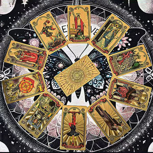 Tarjetas de <span class=keywords><strong>Tarot</strong></span> al por Mayor, PVC con Lámina Dorada, Resistentes al Agua, Ecológicas, Modelo Sun, con Manual de Usuario, en Caja de Plástico Resistente - Product Image 4