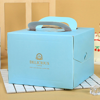Boîte à gâteau portable avec fenêtre ouverte pour gâteau d'anniversaire, emballage de gâteau, emballage de pâtisserie, vente en gros, 4/6/8 pouces, estampage à chaud