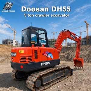 รถขุด Doosan DH55 มือสอง ขนาด 5.5 ตัน บุ้งกี๋ 0.28 ลบ.ม. แบรนด์เกาหลีแท้ รถขุดตีนตะขาบขนาดเล็กสำหรับงานก่อสร้าง ชั่วโมงการใช้งานต่ำ ได้รับการรับรองมาตรฐาน CE - Product Image 1