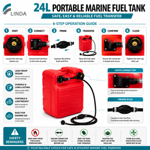 Bidon d'<span class=keywords><strong>essence</strong></span> pour <span class=keywords><strong>bateau</strong></span> LinDA 24L, anti-fuite, certifié CE EPA CARB, réservoir de carburant portable avec tuyau pour bateaux de pêche - Product Image 4