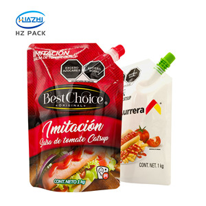 Pochettes Doypack personnalisées réutilisables de qualité alimentaire <span class=keywords><strong>avec</strong></span> bec verseur pour l'emballage de lait, gelée, gingembre, salade, sauce <span class=keywords><strong>tomate</strong></span> <span class=keywords><strong>et</strong></span> condiments liquides - Product Image 5