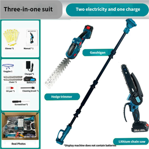 Sécateur électrique télescopique pliable pour branches hautes, outil d'arboriculture aérienne, <span class=keywords><strong>taille</strong></span>-<span class=keywords><strong>haie</strong></span> à batterie lithium-ion avec lame de 30 cm - Product Image 4