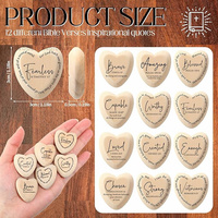 Corazón personalizado token de madera de bolsillo abrazo a granel corazón versos de la Biblia fichas para inspirador pastor cristiano regalo de agradecimiento