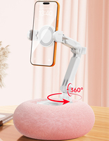 Nouveau support de téléphone portable et tablette en peluche, coussin de repose-pieds avec bol à collation intégré, idéal pour regarder des films au lit ou sur le canapé