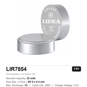 3,6V Wiederaufladbare Lithium-Ionen-Knopfzellenbatterie LIR7854 22mAh für TWS Bluetooth Unterhaltungselektronik <span class=keywords><strong>LIDEA</strong></span> Marke - Product Image 3