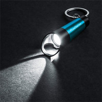 Vente en gros de porte-clés personnalisés avec logo, lampe torche en aluminium à 3 LED avec ouvre-bouteille