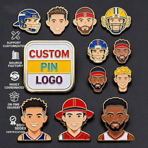Badges métalliques personnalisés pour clubs sportifs, épingles de chapeau pour softball et baseball, épingles de revers en émail souple pour chemise, personnages sportifs - Product Image 1