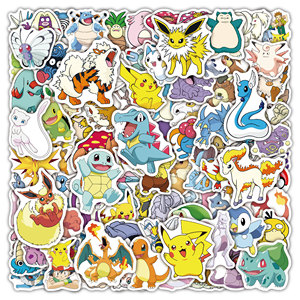 ZY2320 100 Pezzi Adesivi Decorativi <span class=keywords><strong>Anime</strong></span> Giapponesi Poke Monster per Bambini, Ragazze, Laptop, Skateboard, Valigie, Chitarre, Adesivi Artistici in Vinile - Product Image 1