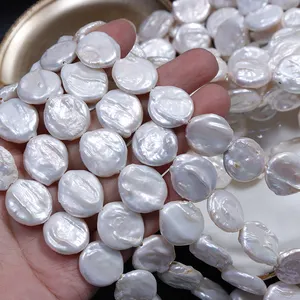 15-16mm Irregular Baroque Coin Pearl Loose Beads Natural Freshwater Pearls DIY Jewellery Making