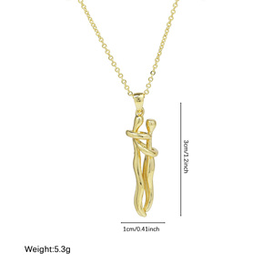 Collar Romántico Chapado en Oro de 18K, Collar Abrazador Impermeable para el Día de San Valentín - Product Image 2